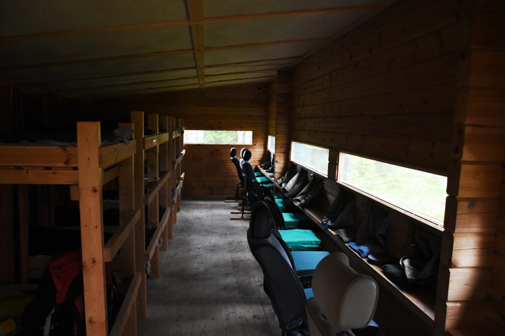 Karhujen kuvauskoju sisältä