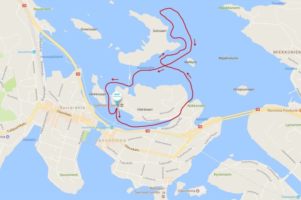 Savonlinna suppailu kartta