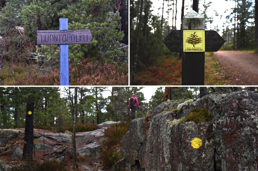 Hanikan luontopolku kyltit