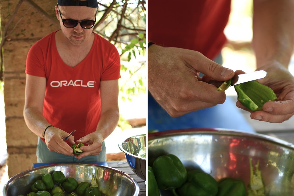 Antti vihannesten pilkkomishommissa