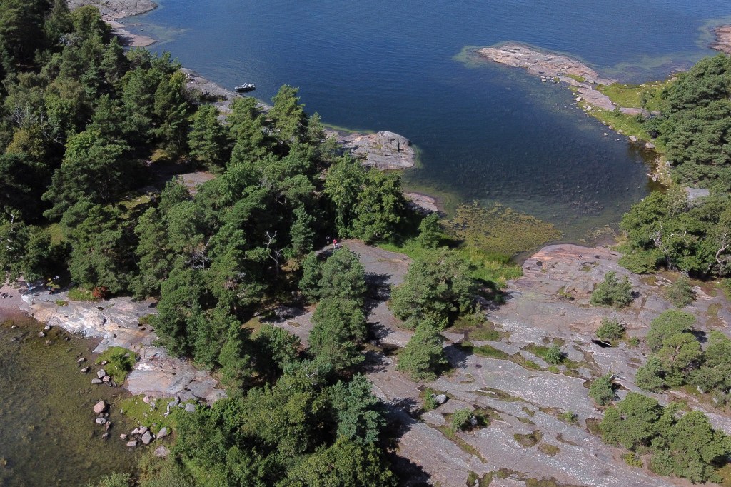 Ilmakuva Porkkalanniemen Pampskatanin pisto -reitiltä