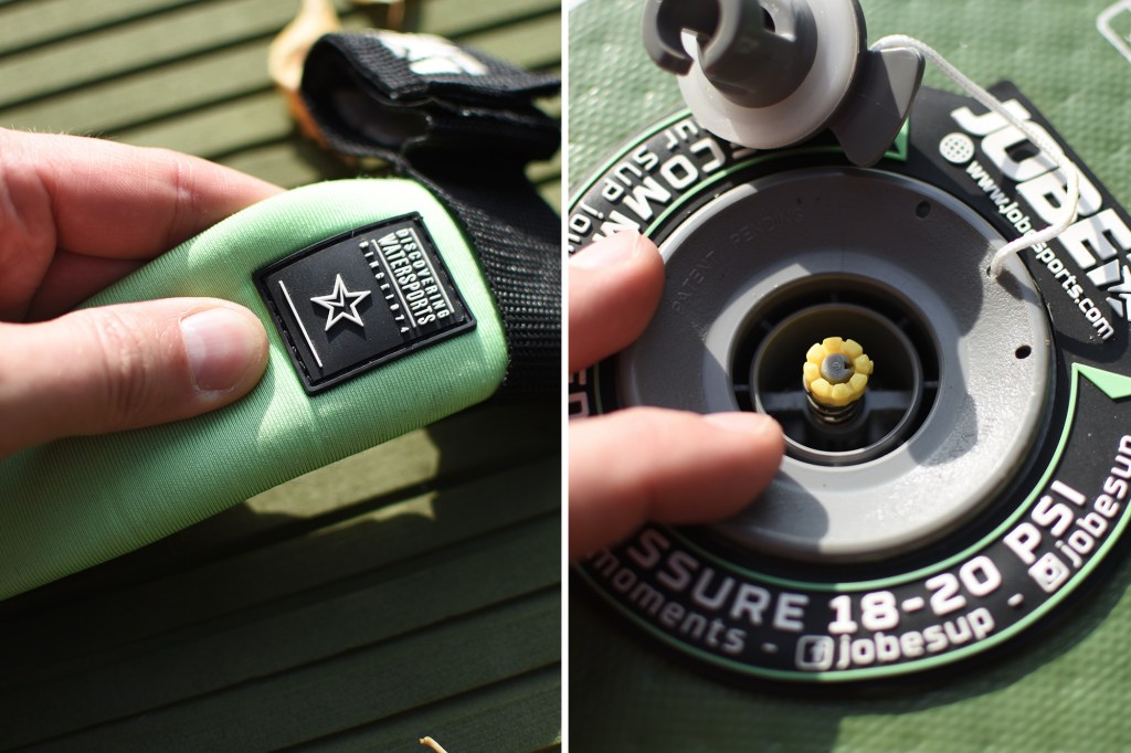 SUP-laudan kantokahva ja venttiili