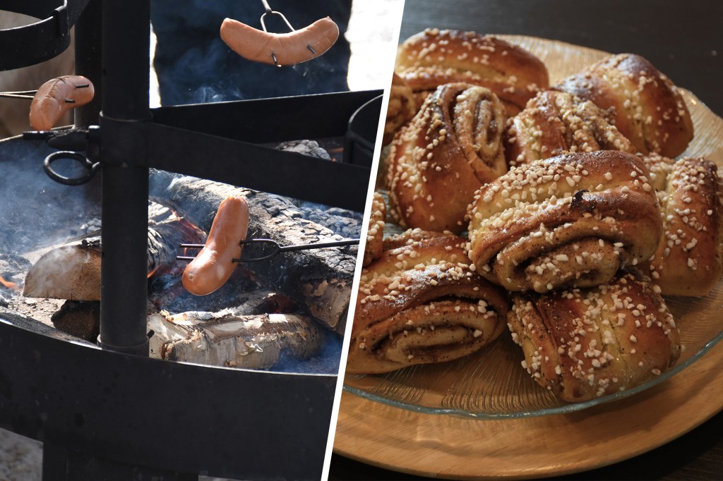 Makkaranpaistoa ja tuoreita pullia - Vuokatti Safaris