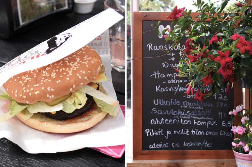 Kilkkilän farmin strutsiburgeri ja ruokalistaa