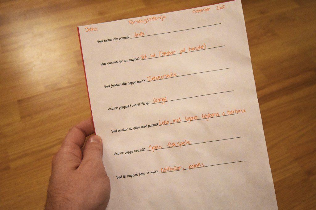 Isänpäiväkortti 2022 ja Selman lista