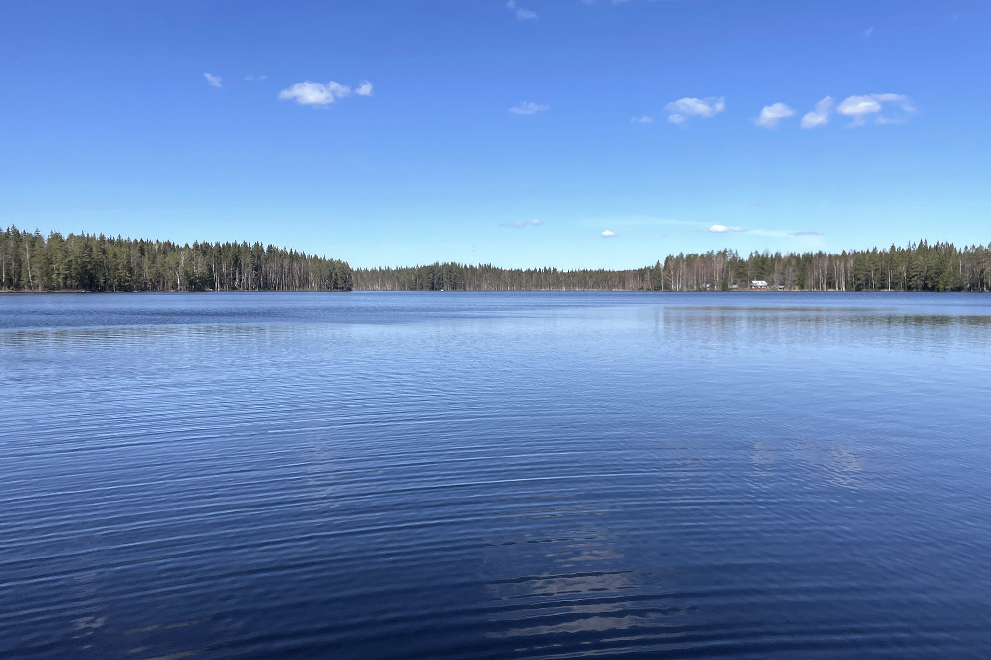 Keväinen mökkijärvi toukokuussa 2023