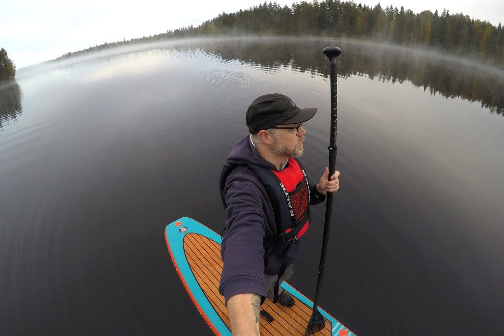 Usvainen aamu ja selfie