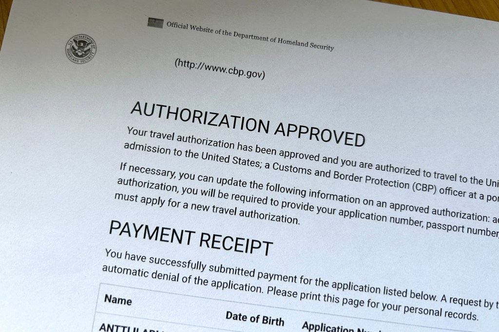 ESTA-hakemuksen hyväksyntä