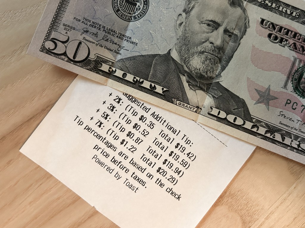 Tipin määrä laskussa Yhdysvalloissa